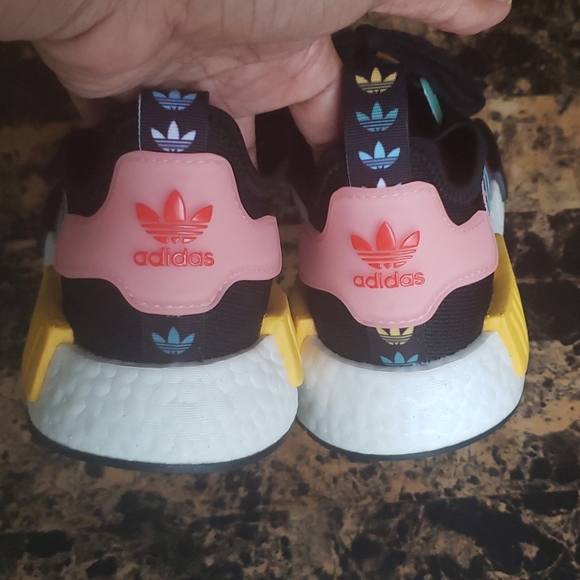 Rare Adidas NMD R1 Black/Yellow/Blue Sneakers NWT - Picture 10 of 16